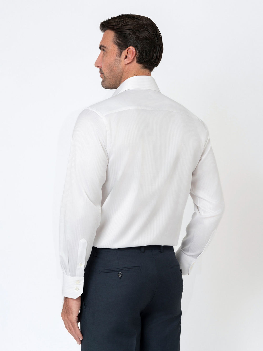 White Twill Self Stripe