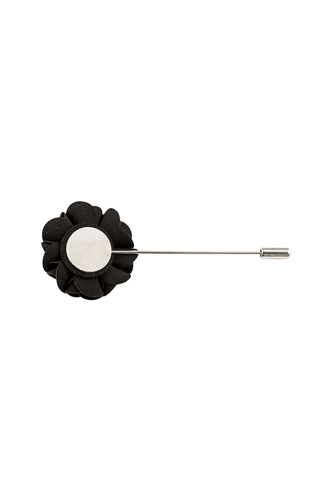 Black Flower Lapel Pin