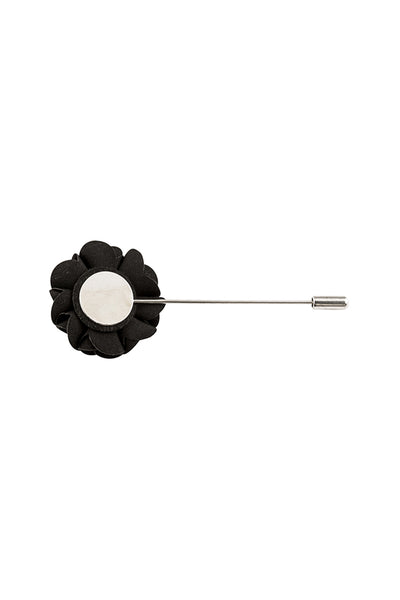 Black Flower Lapel Pin