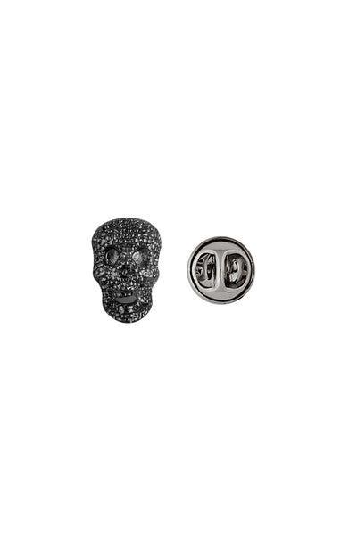 Black Textured Skull Lapel Pin