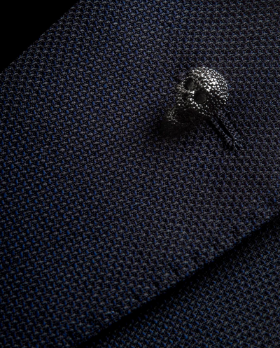 Black Textured Skull Lapel Pin